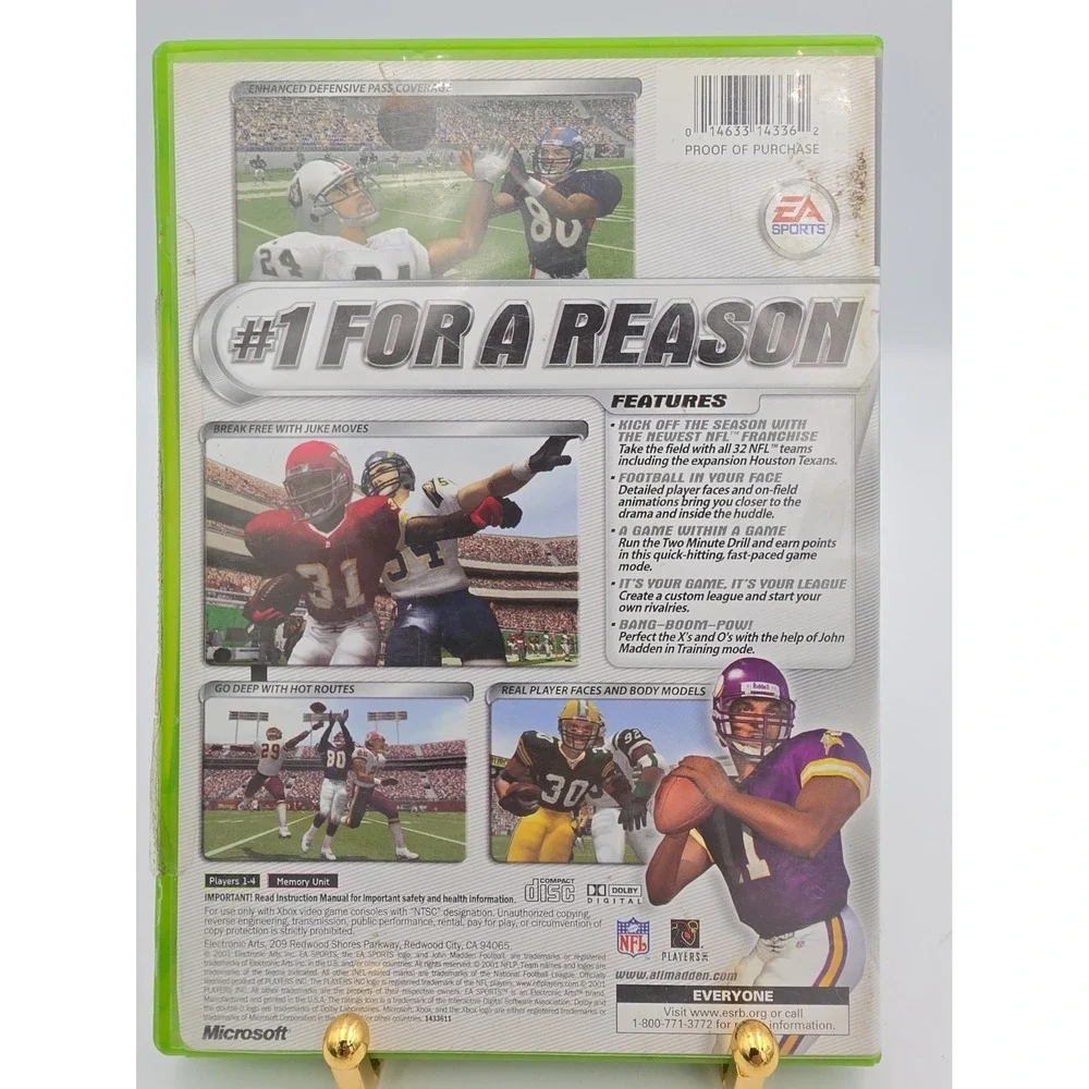 Madden NFL 2002 Microsoft Xbox Video Game EA Sports CIB Tested